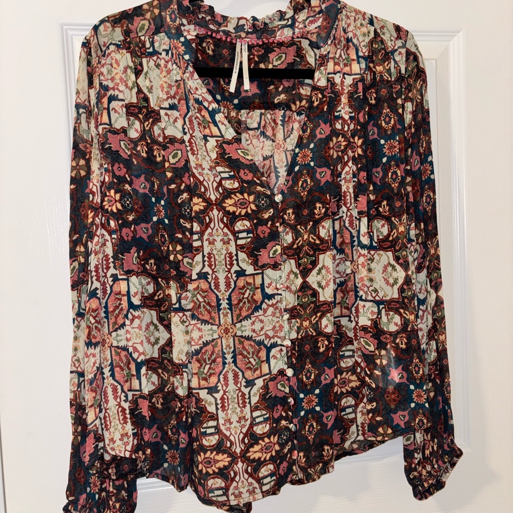 Anthropologie Floral Patterned Women's Blouse